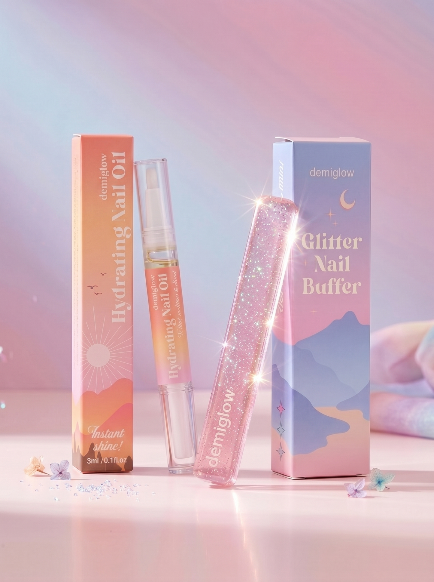 Set Combo (Glitter Nail Buffer + Hydrating Nail Oil)