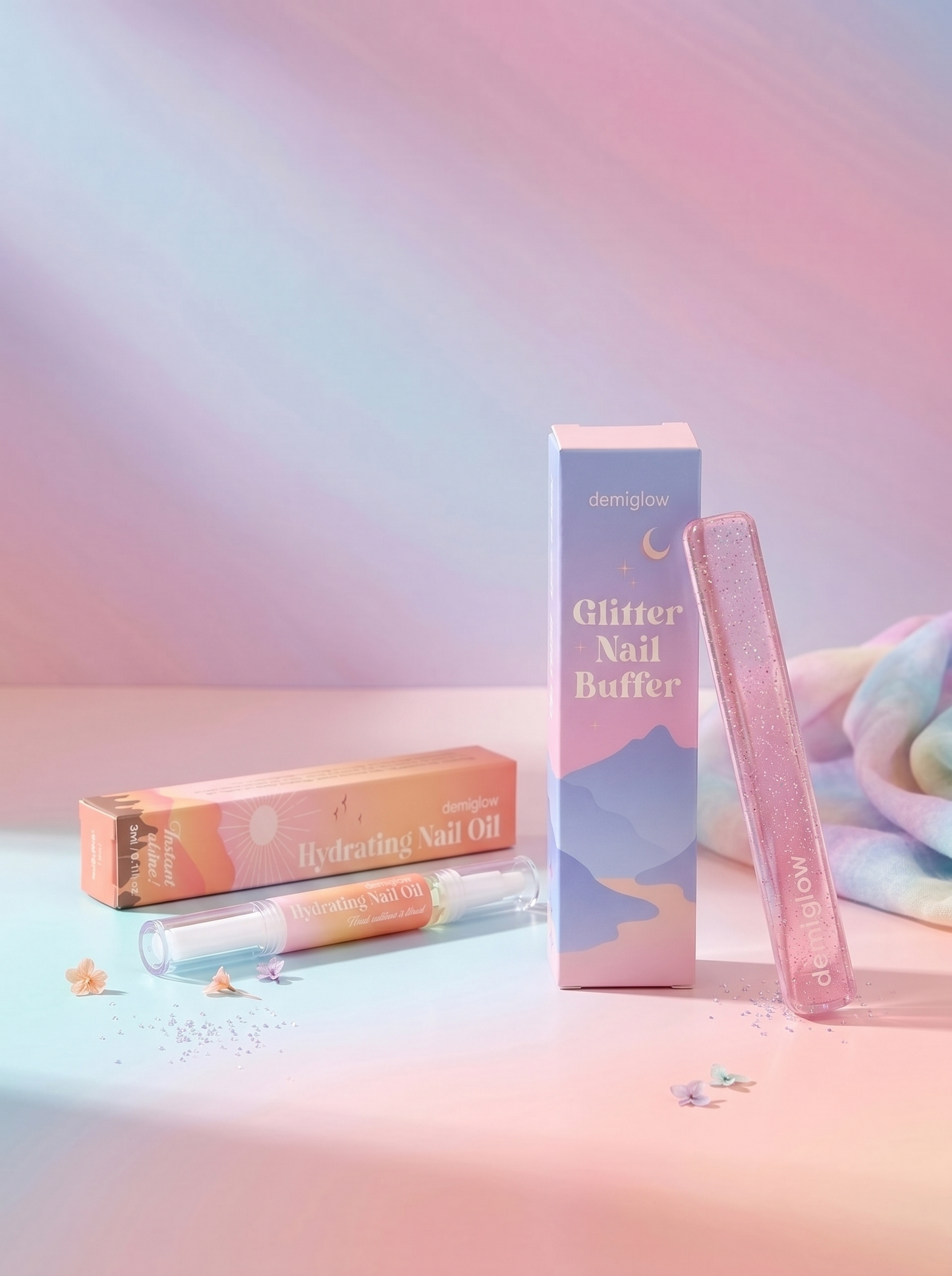 Set Combo (Glitter Nail Buffer + Hydrating Nail Oil)